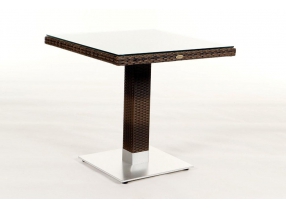 Rattan Tisch mixbraun Leona Stuhl mit Polster