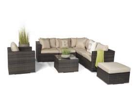 Rattan Lounge London braun