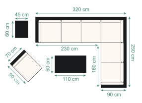 Rattan Lounge XL Sherman schwarz