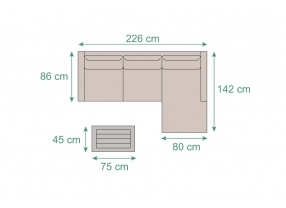 Gartenloungeset Bently sandbraun