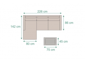 Gartenloungeset Bently sandbraun