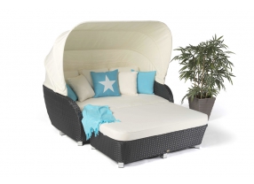 Midnight Rattan Sonnenliege schwarz