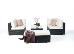 Rattan Lounge Padova mit Deko