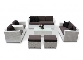 Momoko Special Lounge weiss mit grauen Polster