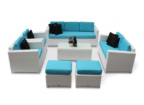 Momoko Special Lounge weiss Polsterbezug Türkis