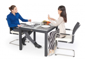 nevia rattan tisch 2 stühle schwarz