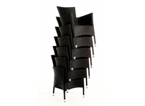 Rattan Tisch und Stühle Orchid Dining schwarz