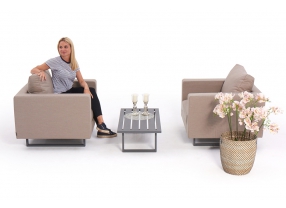 outdoor goa sessel set sandbraun mit garten deko