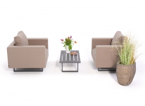 outdoor goa sessel set sandbraun mit garten deko
