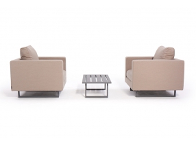 outdoor goa sessel set sandbraun mit garten deko