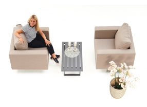 outdoor goa sessel set sandbraun mit garten deko