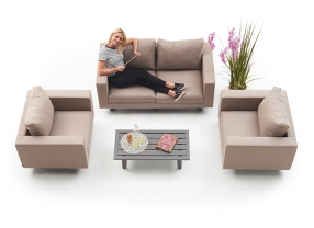 outdoor lounge branson 4-er set sandbraun sofa