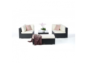 Rattan Lounge Padova mit Deko