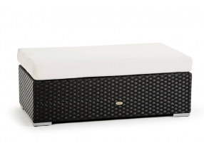 Bank mit Polster Panama Rattan Lounge schwarz