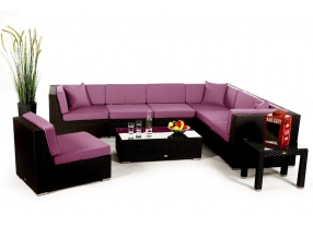 Panama Rattan Lounge Polsterbezug Lila