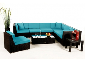 Panama Rattan Lounge Polsterbezug Aqua
