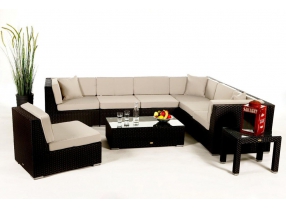Panama Rattan Lounge Polsterbezug beige