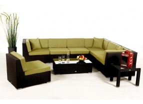 Panama Rattan Lounge Polsterbezug Lime