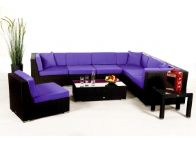 Panama Rattan Lounge Polsterbezug violett