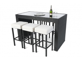 Rattan Bar Black beauty Glass