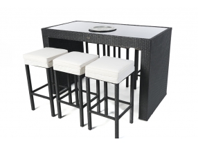 Rattan Bar Black beauty Glass