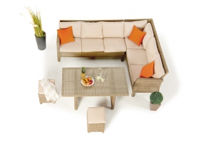 rattan ecklounge esstisch set kamerun natural