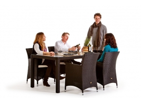 Rattan Lounge Gartenmöbel Toscana Dining dark brown