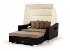 Polsterbezug in Sand Brown für Rattan Liege Enjoy