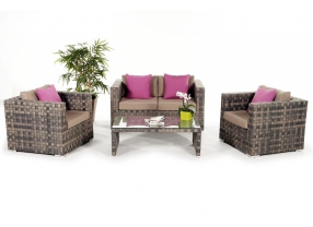 Rattan Gartenmöbel: Motley Lounge graubraun