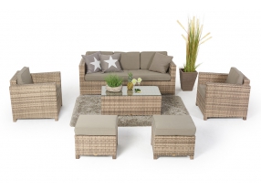 rattansofa rattansessel rattanhocker tisch - diamond 3er natural