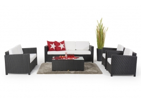 Rattan Lounge Set Momoko schwarz