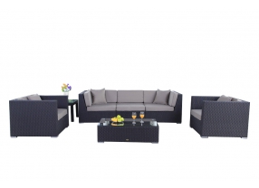 Rattan Gartenmöbel Lounge Bahama Überzug sandbraun