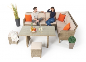 rattan ecklounge esstisch set kamerun natural
