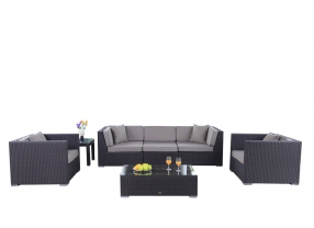 Rattan Lounge Bahama braun
