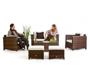 Rattan Lounge Diamond brown