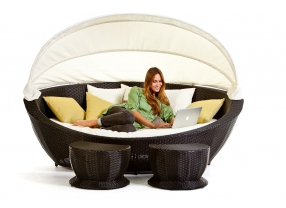 Rattan Lounge Liege Summerdream black 
