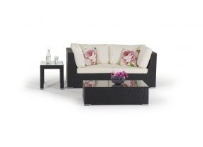 Rattan Lounge Shanghai schwarz