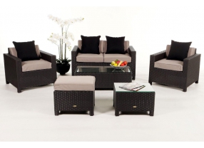 Gartenmöbel: Rattan Lounge Samoa braun