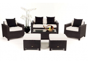 Gartenmöbel: Rattan Lounge Samoa braun