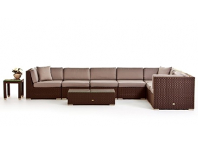 Rattan Lounge Panama braun
