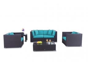 Rattan Lounge Polsterbezug Bao aqua