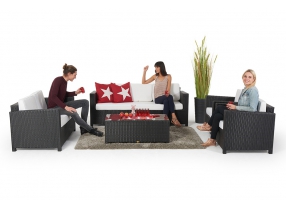 Rattan Lounge Set Momoko schwarz