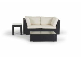 Rattan Lounge Shanghai schwarz