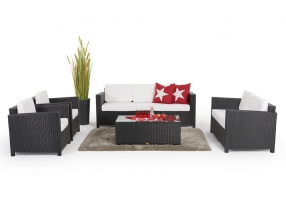 Rattan Lounge Set Momoko schwarz