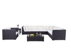 Rattan Lounge Mojo Überzug beige