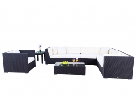 Rattan Lounge Mojo schwarz