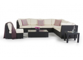 Rattan Lounge XL Sherman schwarz