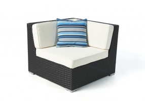 Rattan Lounge Zierkissen The blue strip