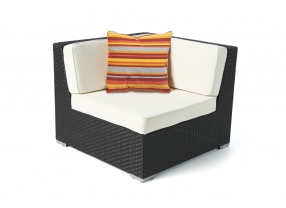 Rattan Lounge Zierkissen The blue strip