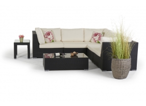 Rattan Lounge Palm Beach schwarz